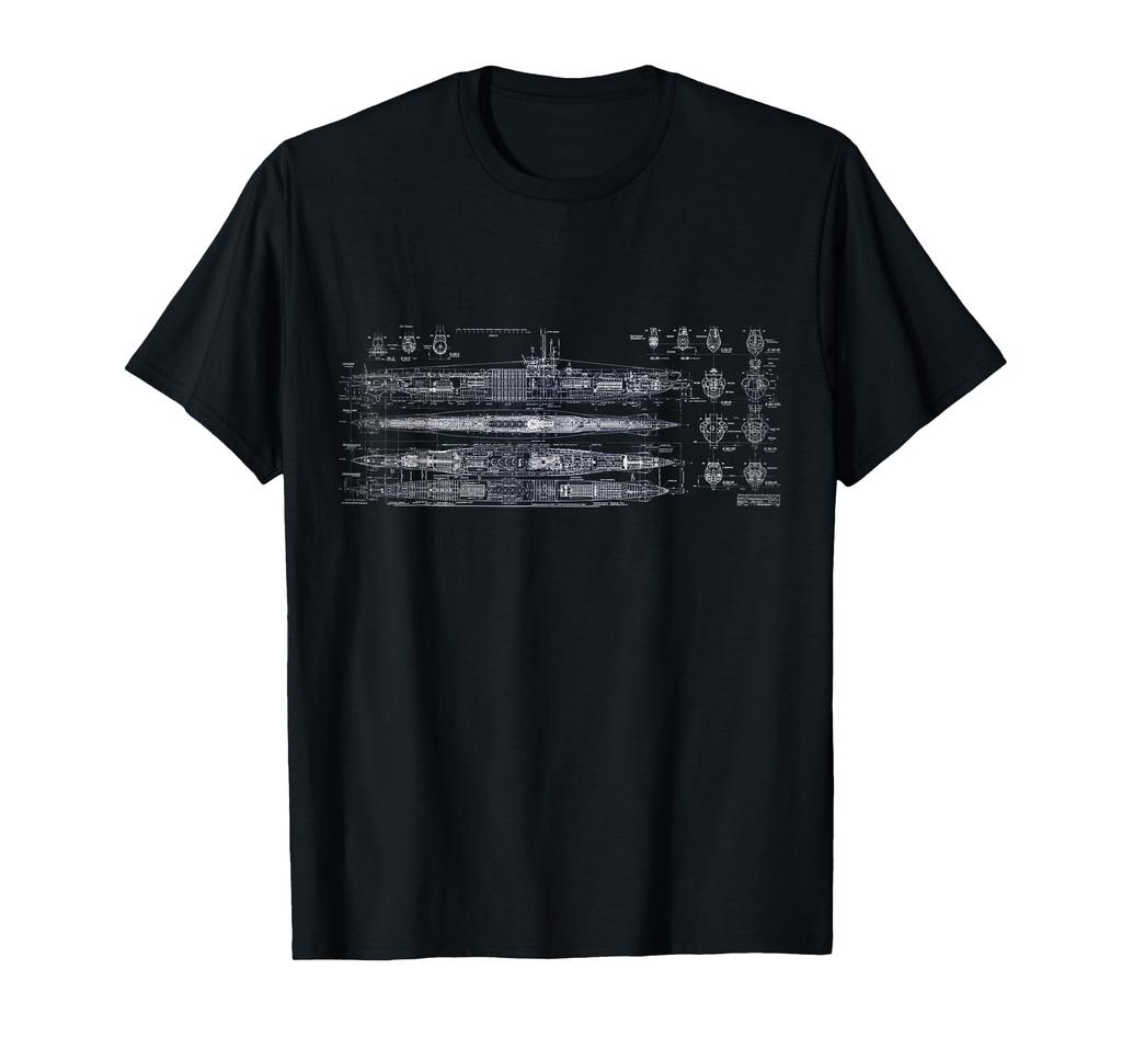Submarine Navy Undersea Warfare Blueprint T-Shirt