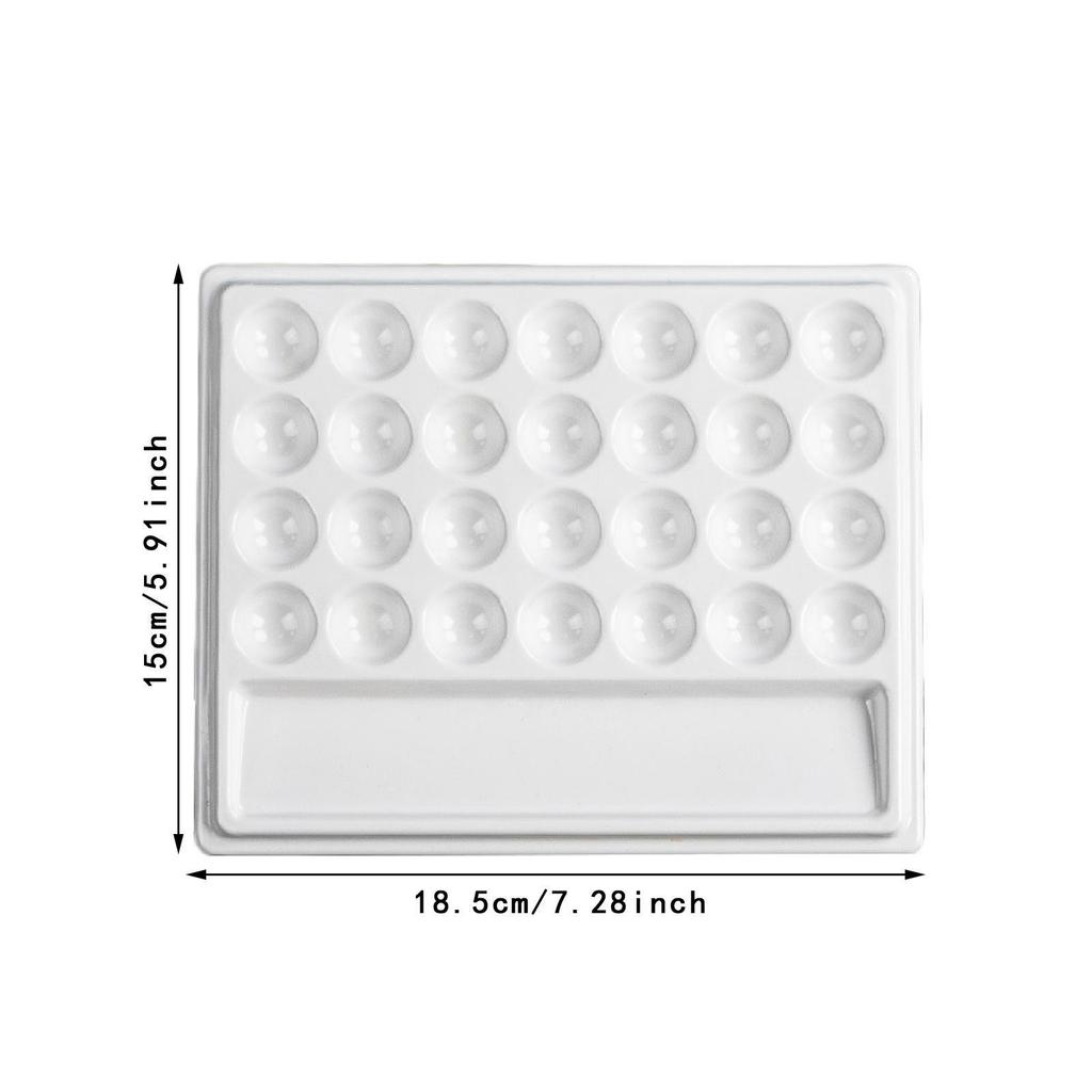 28 Wells Paint Palette Supplies Imitation Porcelain Rectangular Painting Mixing Tray for Painting Artists Oil Paints