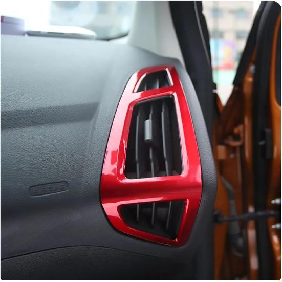 ABS Air Conditioning Vent Glitter Air Conditioning Vent Sticker, Compatible with Focus 3 4 2012-2017 Automotive Parts Interior(Carbon Fibre 2pc)