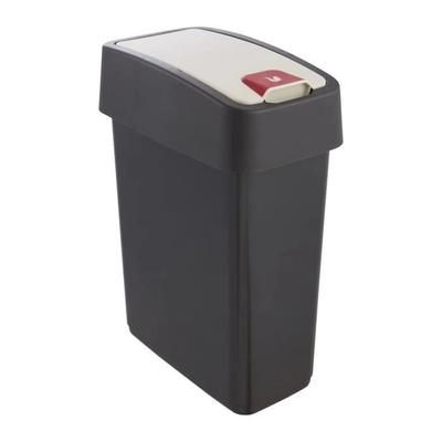 KEEEPER Premium Bin With Hinged Lid, Soft Touch, 10 L, Magne, Graphite Grey
