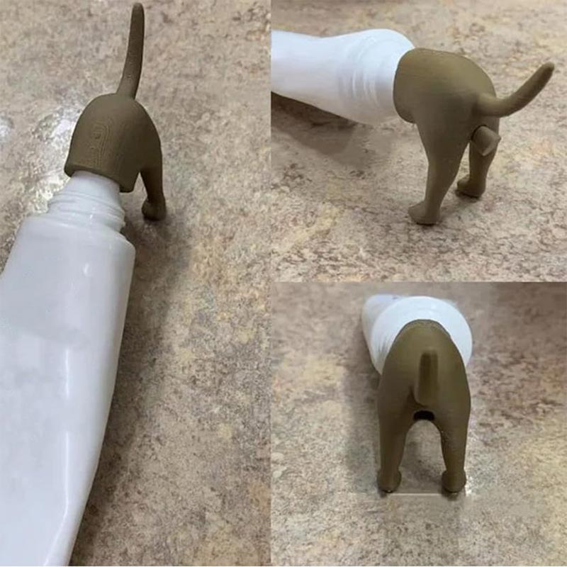Dog Butt Toothpaste Topper Pooping Toothpaste Cap Vomit Topper Dispenser Cap Animal Funny Gadgets Gift Friends Toothpaste Set