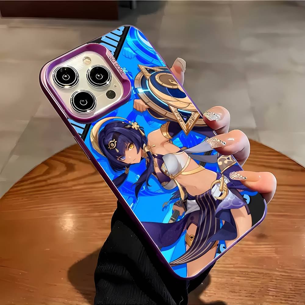 Candace Genshin Impact Phone Case For IPhone 17 16 15 14 13 12 11 Plus Pro Max Multicolor Aurora Laser Shockproof Funda Cover