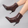 New Style Luxury Spring Pointed Toe Women Modern Ankle Boots Soft Leather Short Booties Concise Women's High Heels Shoes