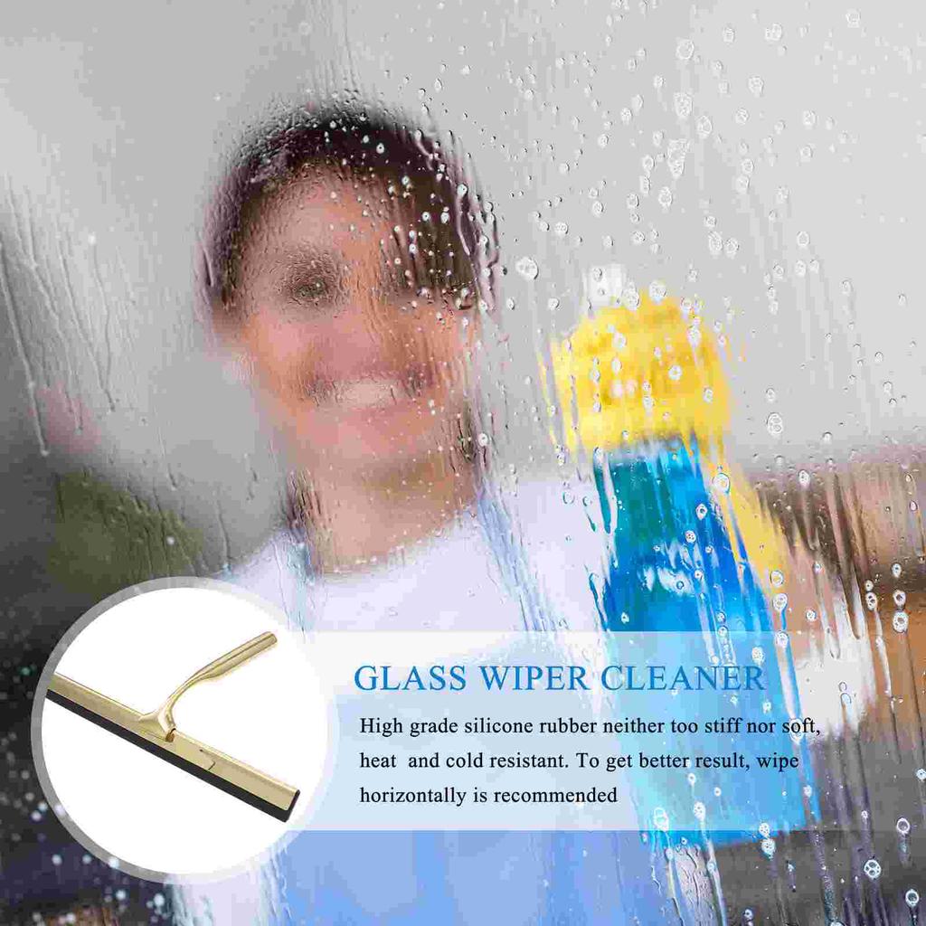 Golden Shower Squeegee Stainless Steel Wiper Scraper For Glass Door Mirror Window Tile Cleaning Tool Household Merchandises