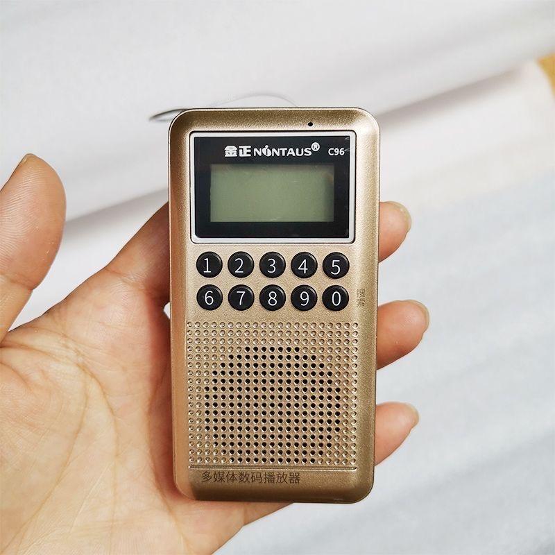 

Міні кишеньковий FM-радіоприймач Портативні цифрові радіоприймачі Акумуляторний Bluetooth-динамік Зовнішній та внутрішній записник Карта TF AUX Відтворення золотий