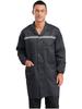 Unisex Werkstattuniform Langarm Knopfleiste Overall Reflektierende Streifen Taschen Arbeitskleidung Verschleißfester Mantel