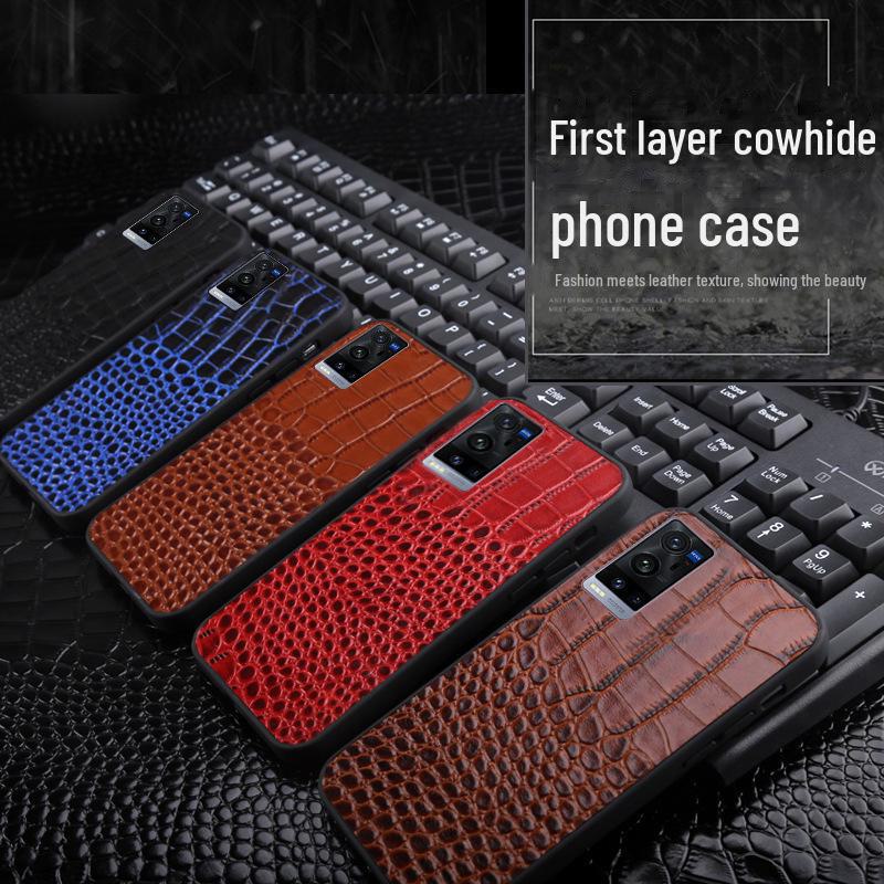 Genuine Leather Full Cover Case for Vivo X90, X80 Pro, X60, and X60 Pro