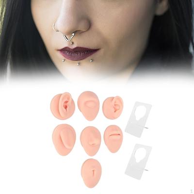 -Body Part Model, Practice Model for Body Piercings, Ear, Mouth, Eye, Nose And Tongue Navel