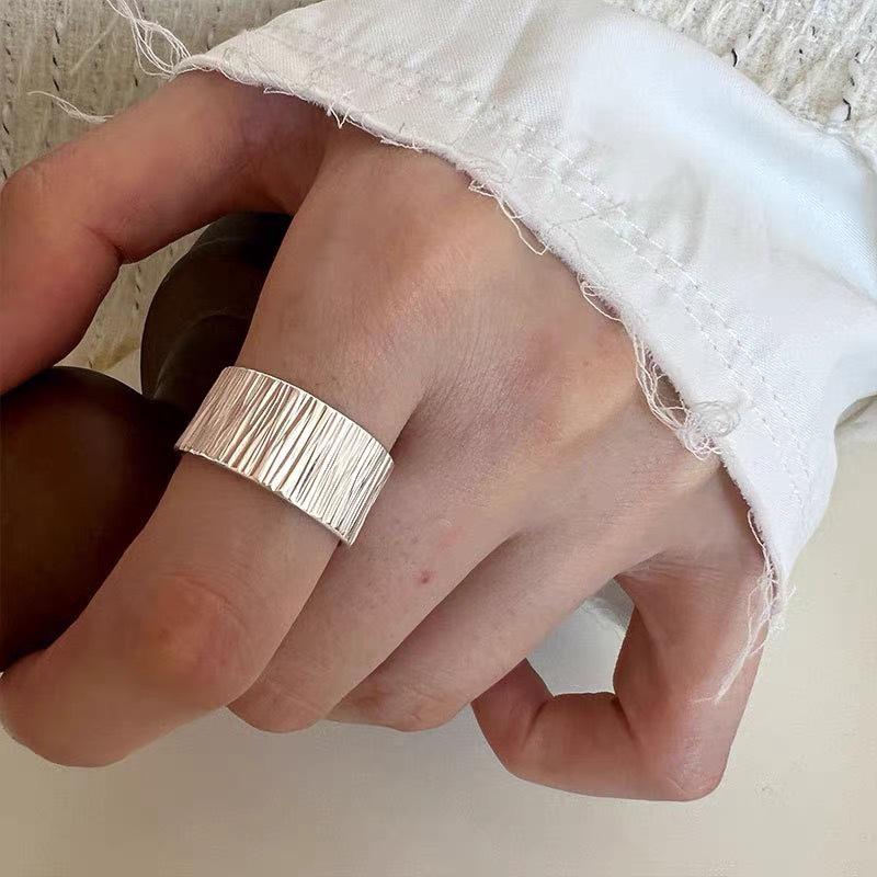 Korean Style Irregular 925 Sterling Silver Women's Versatile Ring, Non-Fading Niche Ins Design