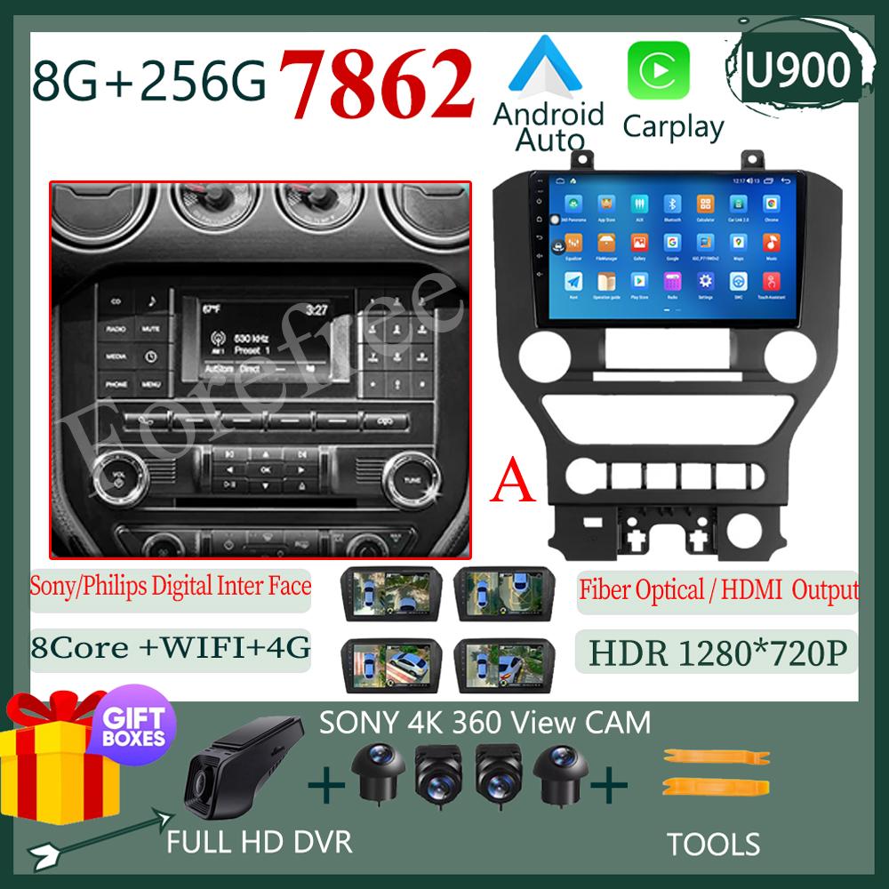 Android 14 For Ford Mustang 6 VI S550 2014 - 2025 Car Radio Multimedia Video Player Stereo Carplay Navigation GPS WIFI QLED DVD
