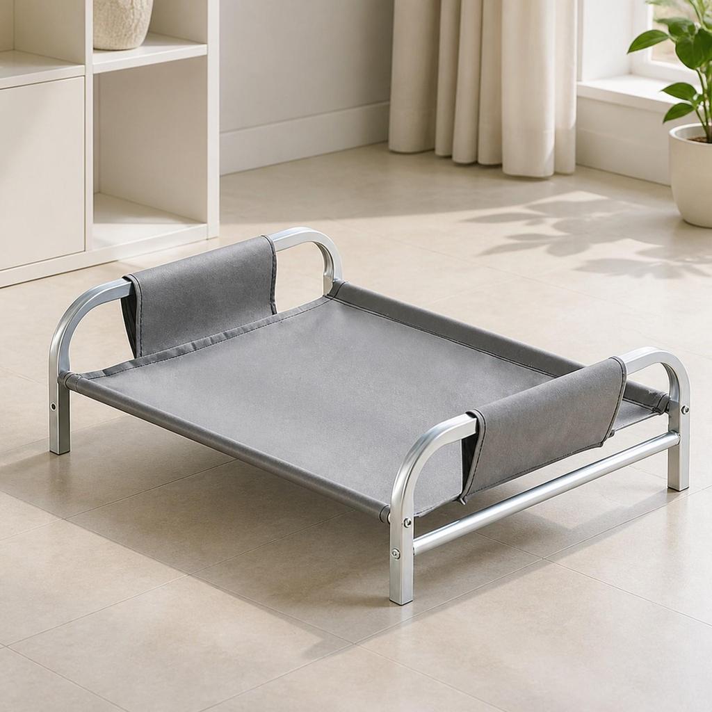 Elevated Dog Bed with Steel Frame Easy to Assemble for Indoor Home Use