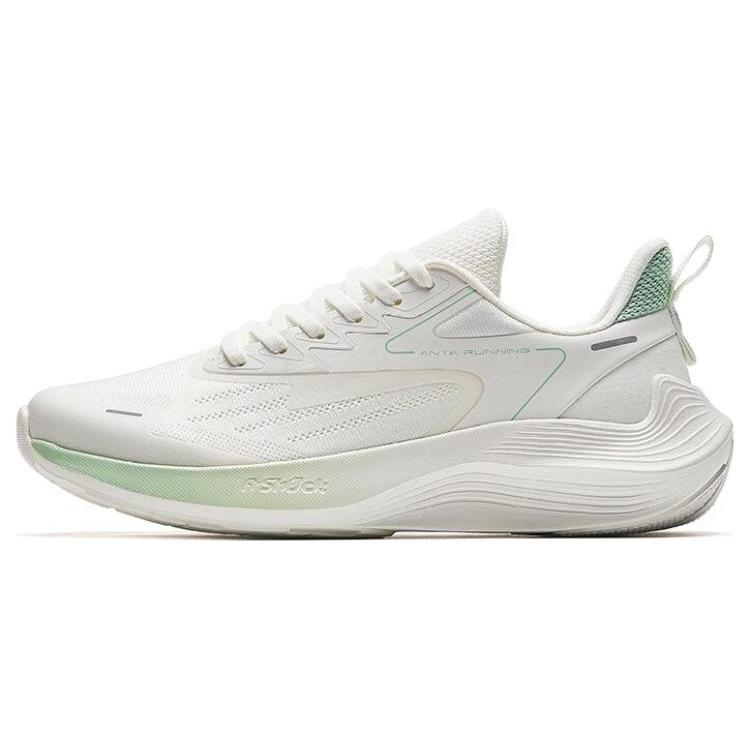 Anta New Stinger Slip Resistant Low Top Running Shoes Women's White Green 922335580-1