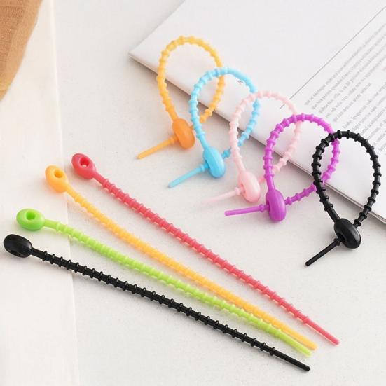 20Pcs Data Cable Organize Reusable Silicone Cable Tie Earphone Phone Charger