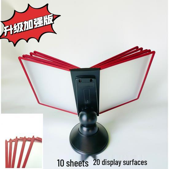 

A4 Rotating Desktop Document Rack: 40-Page Flip-Over Display Stand & Loose-Leaf Photo Album Holder.