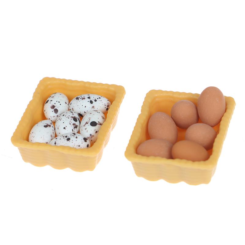 1:12 Dollhouse Miniature Mini Egg With Tray Kitchen Accessories Model Toys