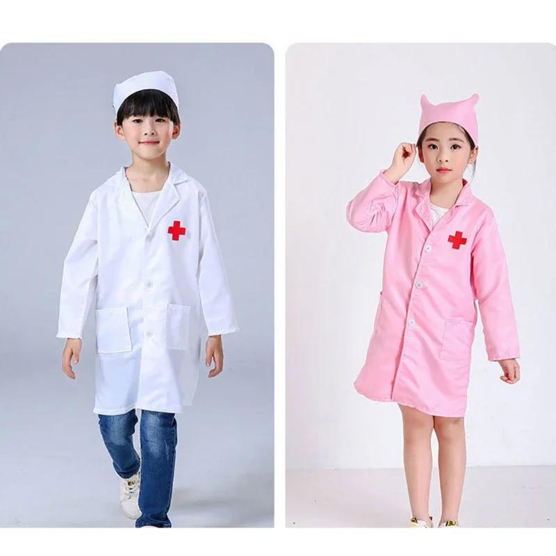 Children Doctors Nurses Kindergartens Professional Practitioners Role Dressing Performance Costume White Coat Festival Costumes