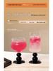 Vintage Black Glass Goblet: Elegant Retro Red Wine & Juice Cup