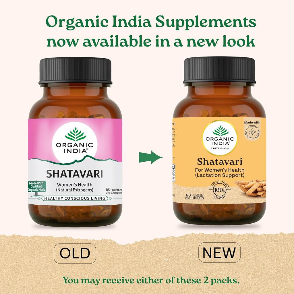 Organic India Shatavari  Womens Vitality Capsules For Energy Balance And Daily Wellness 60 Veg Capsules Pack