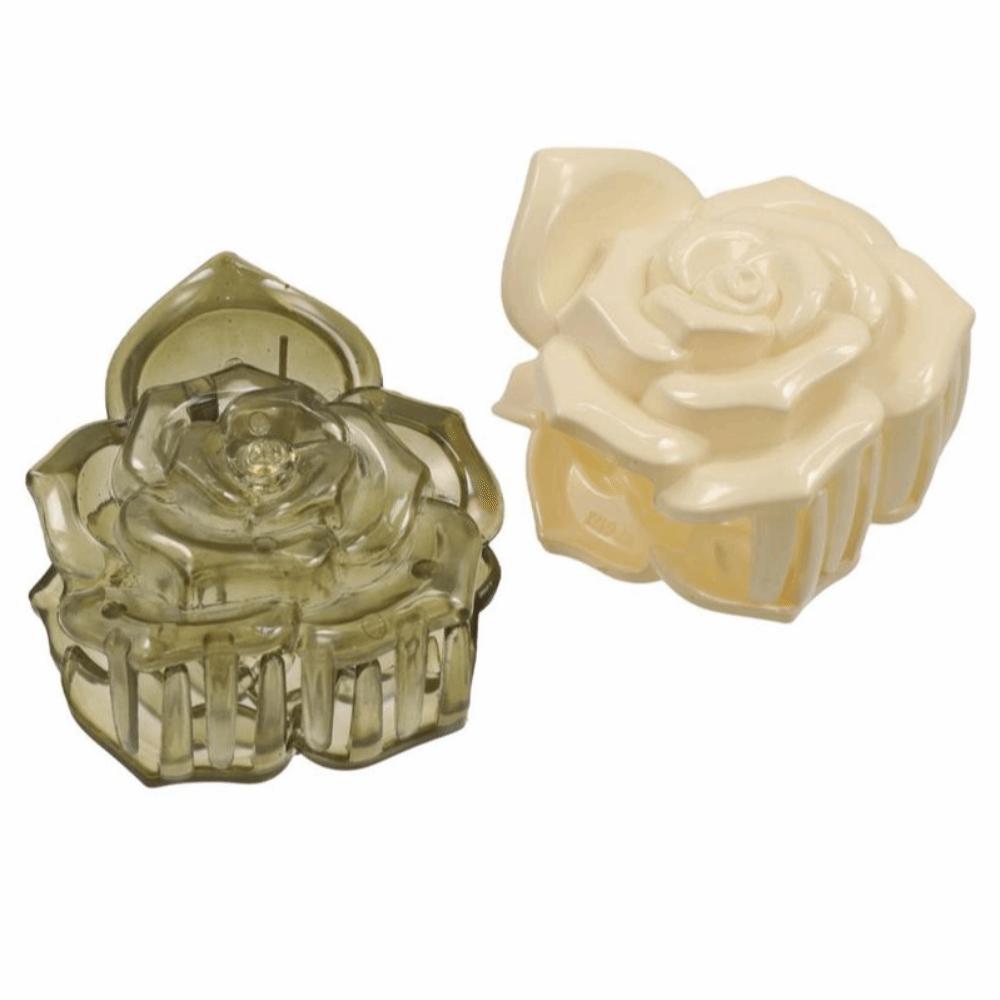 Korean Style Flower Hair Clip Transparent Acrylic Hair Claw Sweet Retro Rose Hair Claw  Female