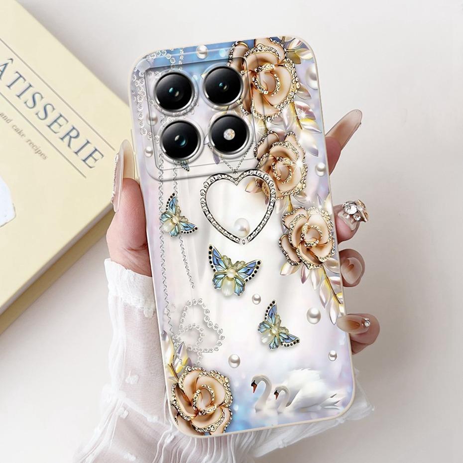 Beautiful Floral Phone Case For Xiaomi 14T Pro Soft Silicone Shockproof Cover For Xiaomi 14T 14 T Pro 5G Cases Bumpers
