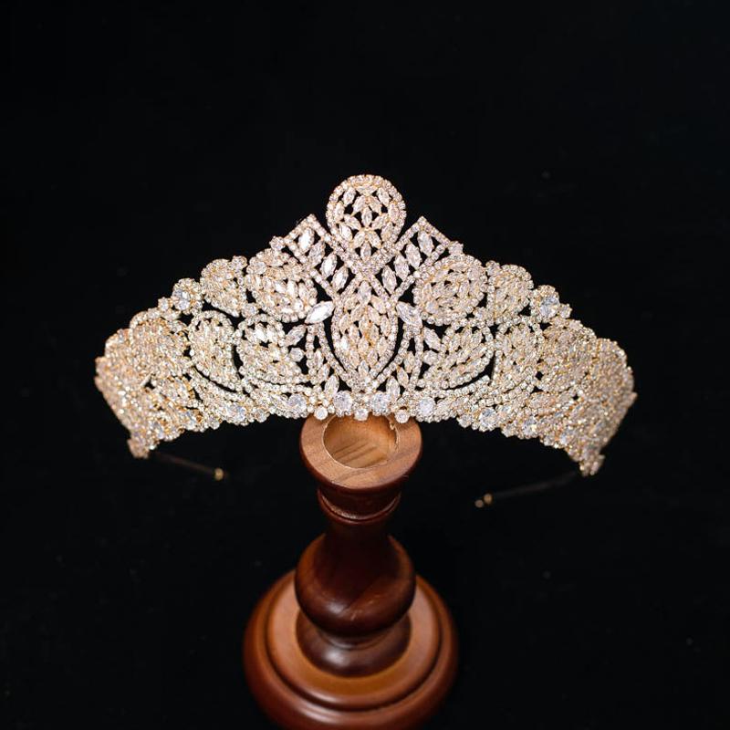 High Quality Zirconia Crown for Wedding Rhinestone Hair Accessories Women Jewelry Bridal  Cubic Zircon Tiaras