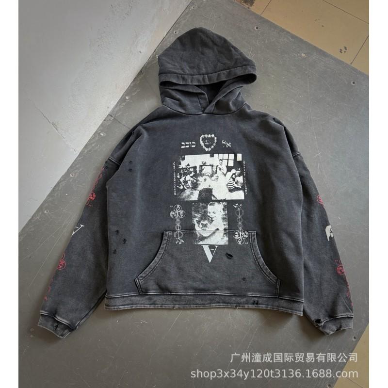 Túlméretezett mosott pamut kapucnis pulóver betűnyomattal Uniszex Streetwear Őszi alkalmi pulóver
