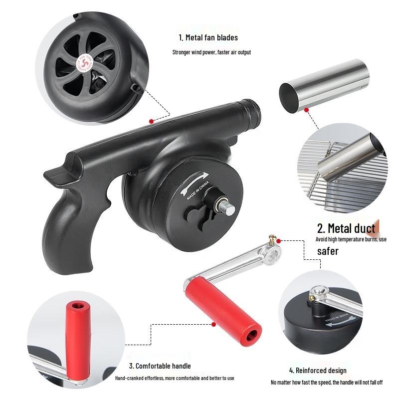 Portable Outdoor Manual Blower for BBQ & Camping