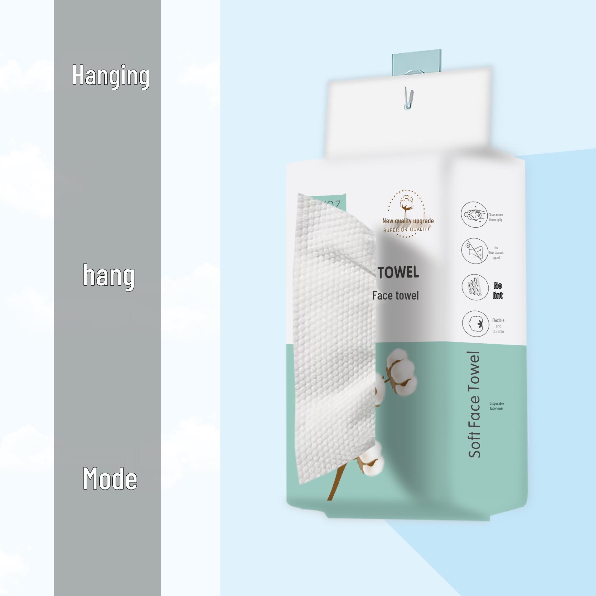 Wall-Mounted Pull-Out Disposable Facial Wipes - Soft Cotton Makeup Remover Towels