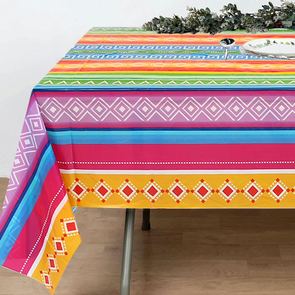 Mexican Theme Fiesta Party Waterproof Plastic Tablecloth Birthday Party Decor Kids Tablecloth Dining TableCover Kitchen Supplies