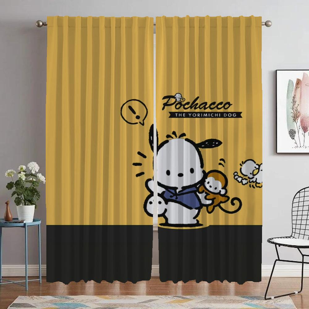 Pachaccos Mörkläggningsgardin för Rum 2 Paneler Tyll för Sovrum Rullgardiner Rumsavdelare Eleganta Rumsgardiner Heminredningsgardiner