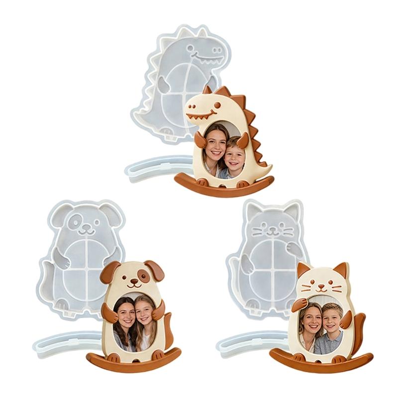Flexible Silicone Craft Mold for Picture Frames With Rocking Base Desktop Ornament Mould Jewelry Tool