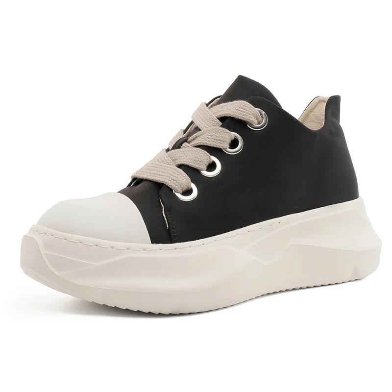 High Top Women Sneaker Quality Black Ankle Boot Brand Men Shoe Casual Fashion Zipper Metal Platform Canvas Street Shoe Men