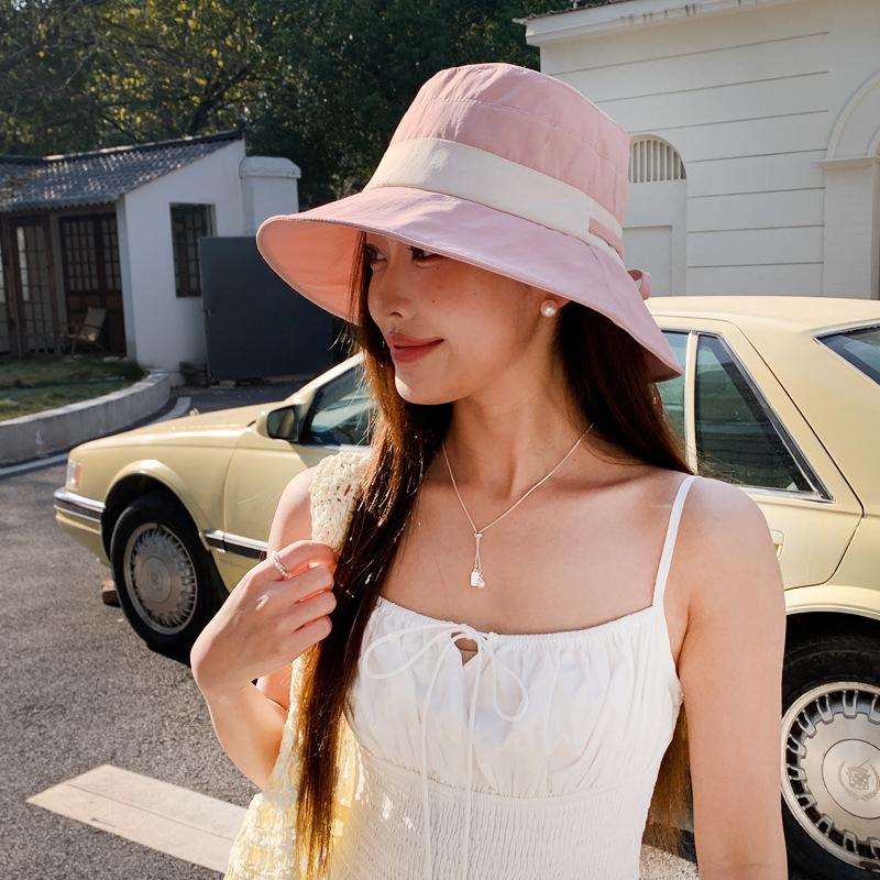 

Весенняя шляпа женская модная универсальная цветовая гамма панама показать лицо маленькая летняя уличная солнцезащитная шляпа с козырьком average size