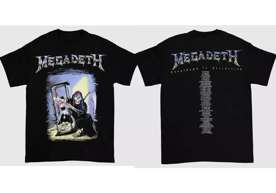 1992 Megadeth Countdown To Extinction Tour Black T-Shirt Double Side NP1404 Unisex T-Shirt