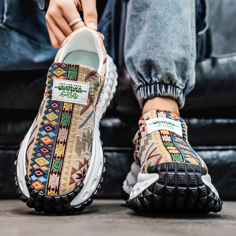 New Autumn Casual Sports Shoes Niche Design Thick-soled Canvas Dad Shoes