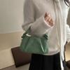 Vintage Solid Color Suede Shoulder Bags for Women Versatile Ladies Crossbody Bag Lightweight Portable Female Handbags Small Tote
