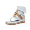 High Top Slippers Women Sandals Fashion Denim Roman Gladiator Sandals Summer Ladies Beach Shoes Female Zippe Flat Sandalias