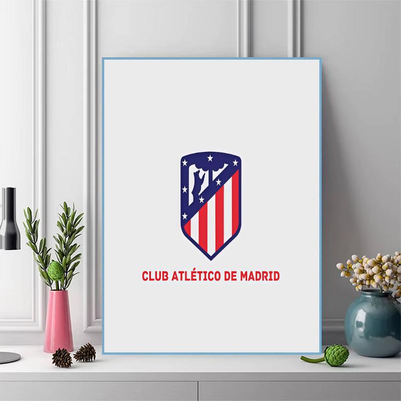 Atletico Madrid Football Crest 100% Round Full Drill 5D DIY Diamond Painting Embroidery Cross Stitch Rhinestone Decor