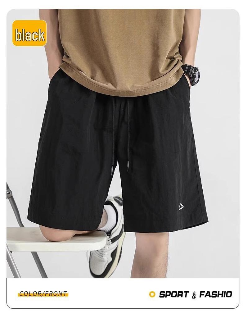 Men's Summer Trendy Ice Silk Embroidered Casual Shorts