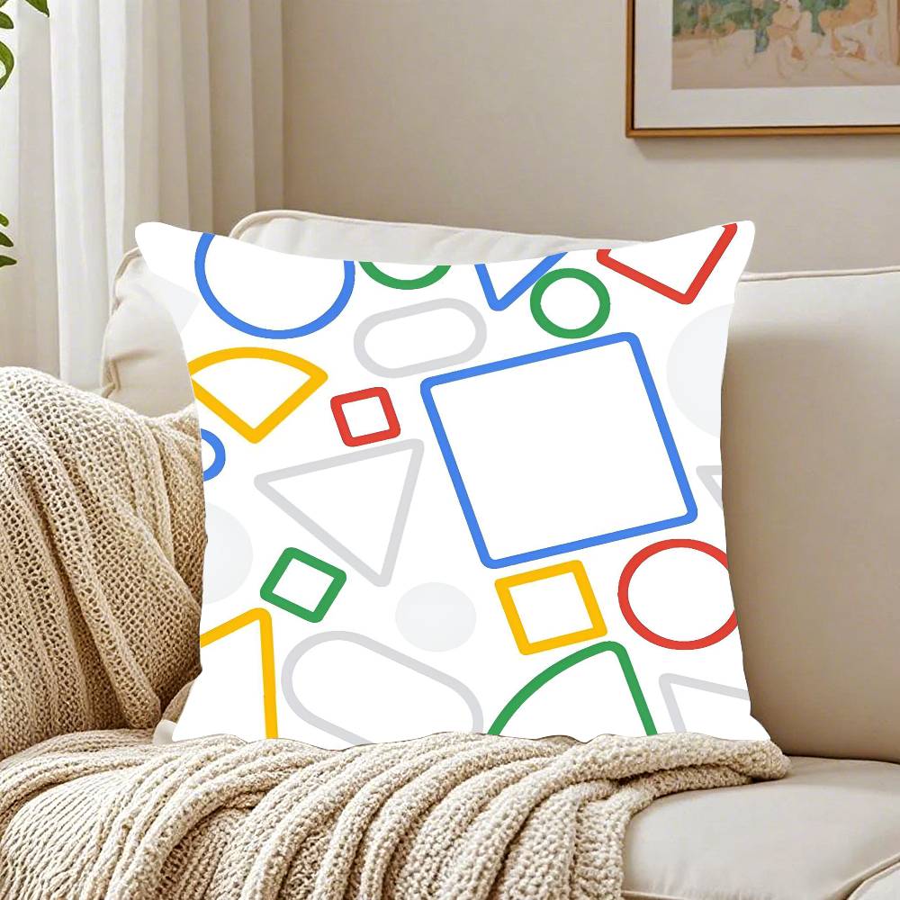 

G-Google LOGO Pillow Case Pattern Printed Pillowcase for Living Room Sofa Cushion Cover & Bedroom Decor 12x12Inch
