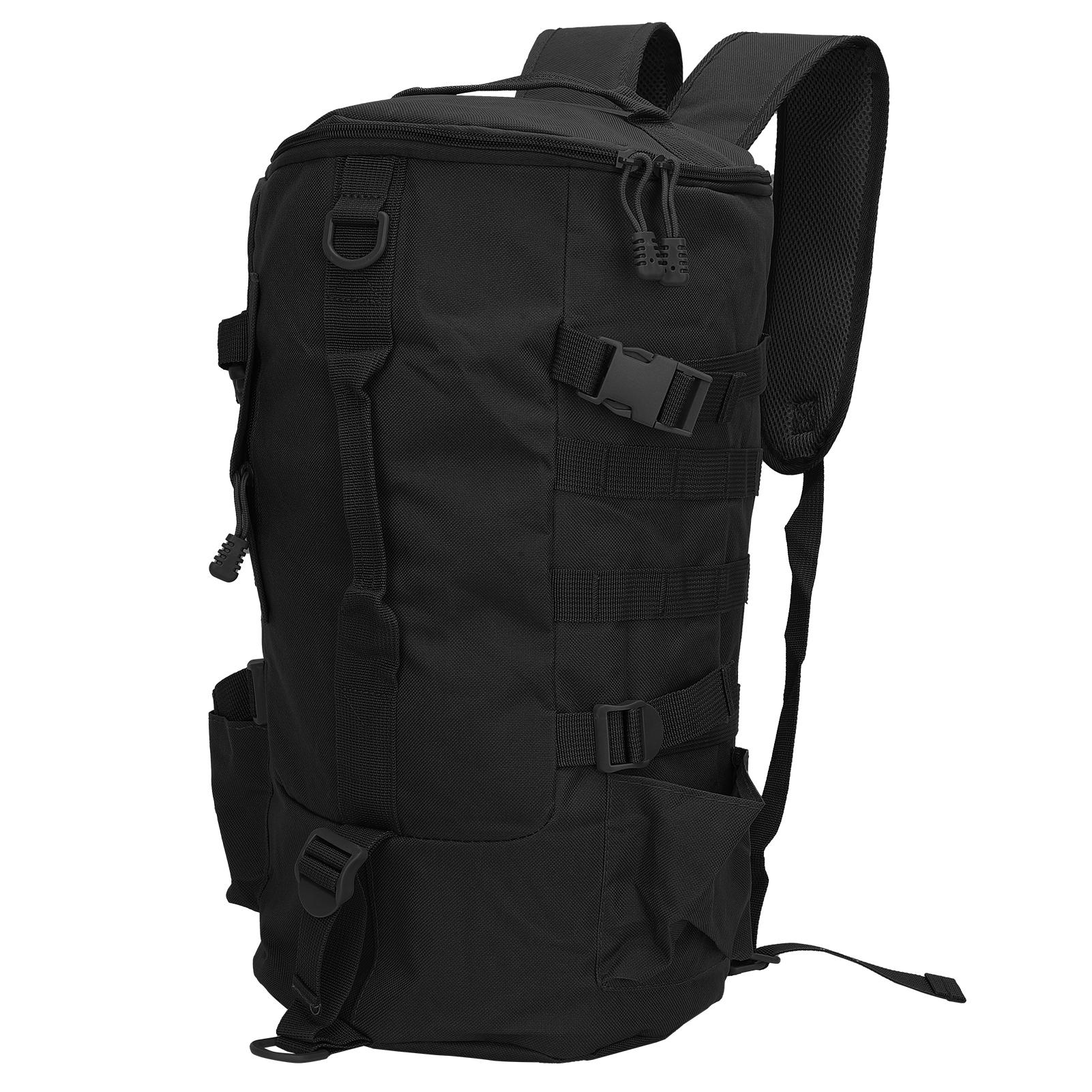 

Рюкзак для рыболовных снастей, большая вместимость, переносная цилиндрическая сумка для удочек с держателем для удочек, Армия чёрный