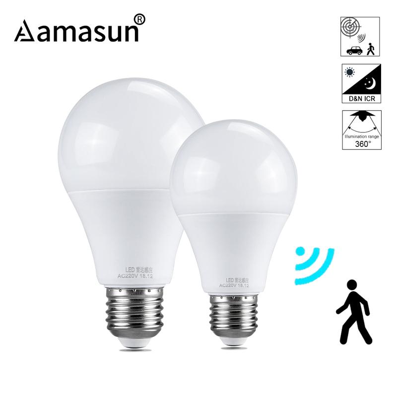 Radar Motion Sensor Led Light Bulb E27 10W 15W 220V 110V Infrared Body Motion Sensor Nigh Light Automatic On Off Smart Detection 10w теплый белый