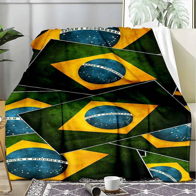 1PC Brazil Artwork Printed Soft Flannel Blanket Throw for Adult Bedroom Living Room Sofa Camping Travel Fan Gifts Christmas Gifts