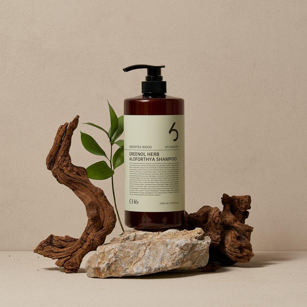 Greenol Herb Alopocia Anti-Hair Loss Shampoo Green Tea Wood Scent 1000ml, 2ea