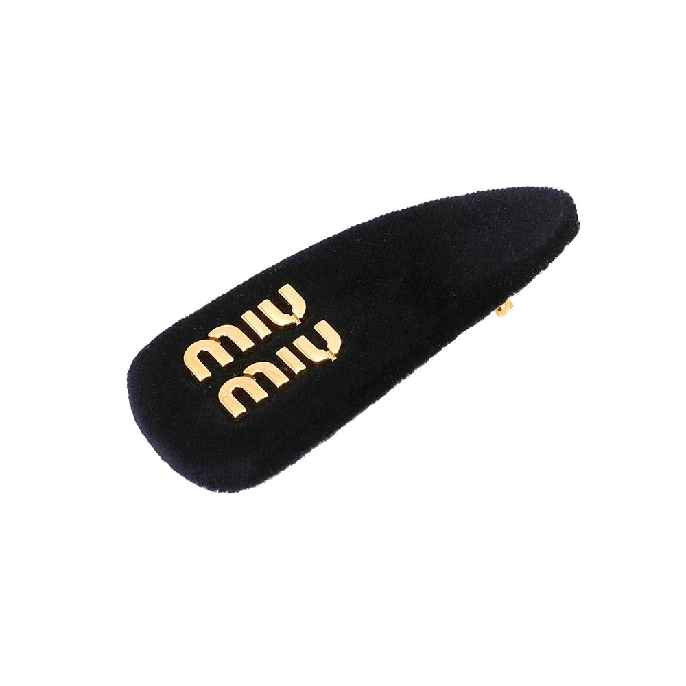 

Miu Miu 5if092 068 F0002 Logo Velvet Hair Clip 5IF092 068 F0002