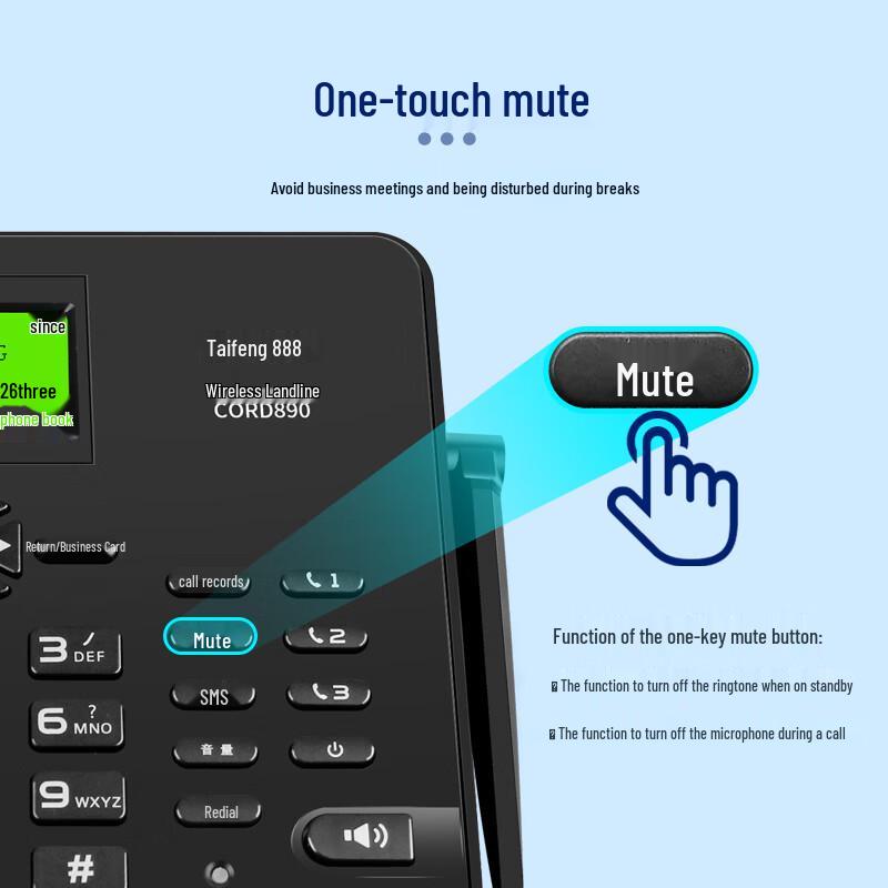 Taifeng 888 Kabelloses 4G/5G SIM-Karten Tischtelefon CN-Stecker (Adapter enthalten)