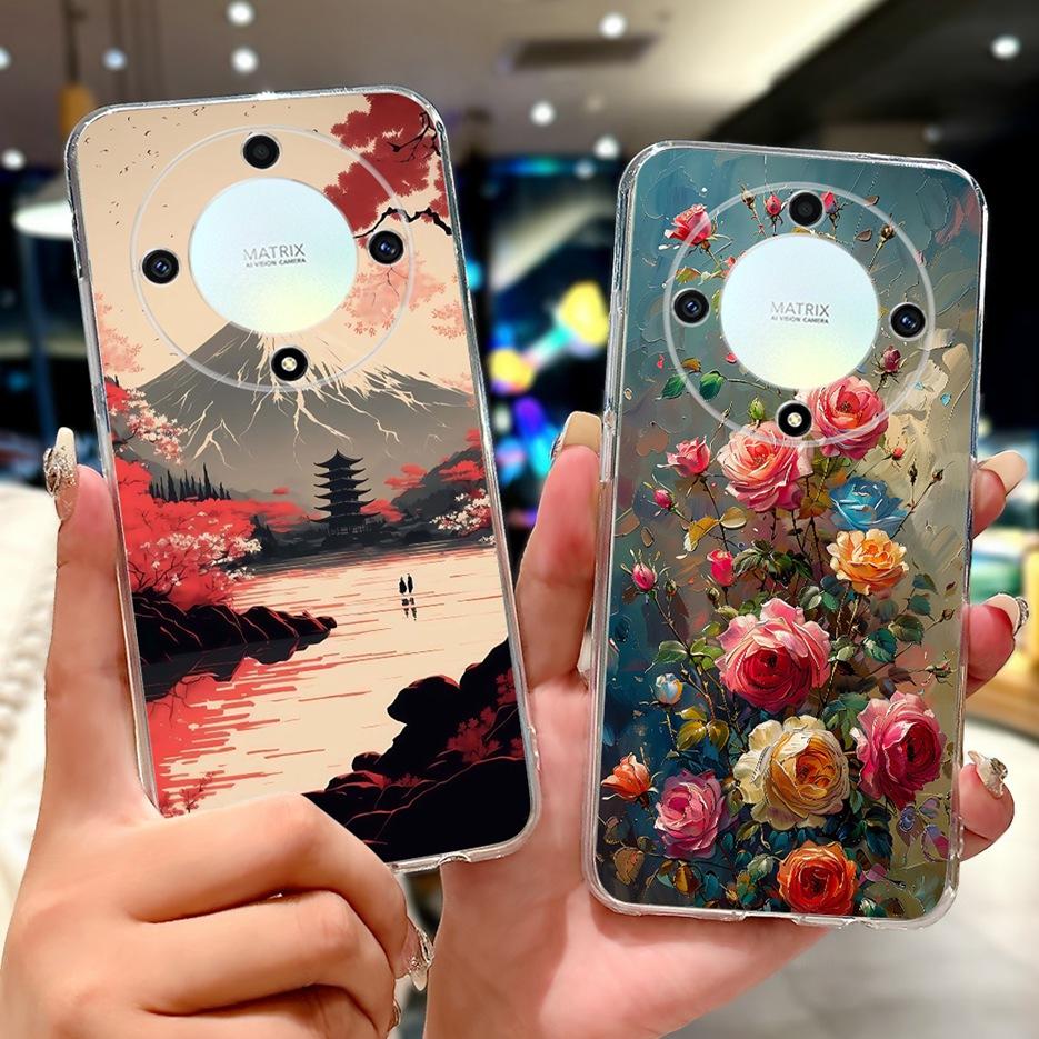 For Honor X9a Case Magic5 Lite Popular Luxury Painted Cover Soft Slim Phone Case For Honor Magic 5 Lite HonorX9a Back Cover Bags