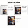 Wolf Castle Sunset Clock Fantasy Landscape Flannel Blanket Gothic Art Throw Blanket Halloween Decor Cozy Bed Cover MythicalTheme