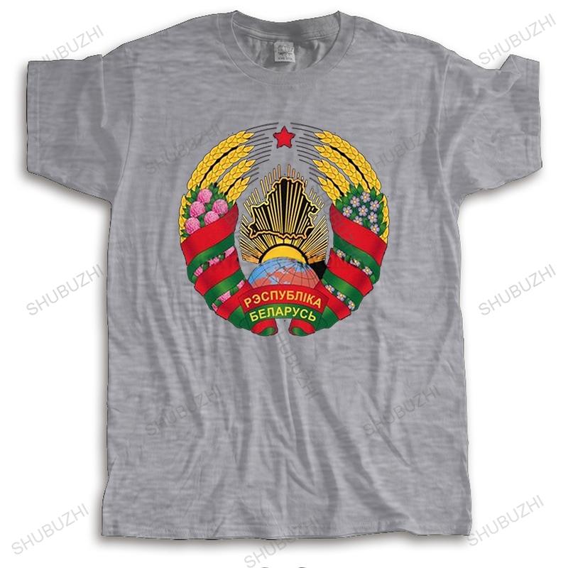 National Emblem Of Belarus T Shirt Unisex Short Sleeve Belarusian Pride Tshirt Printed Tee Tops Cotton Slim Fit Tshirt Merchandise