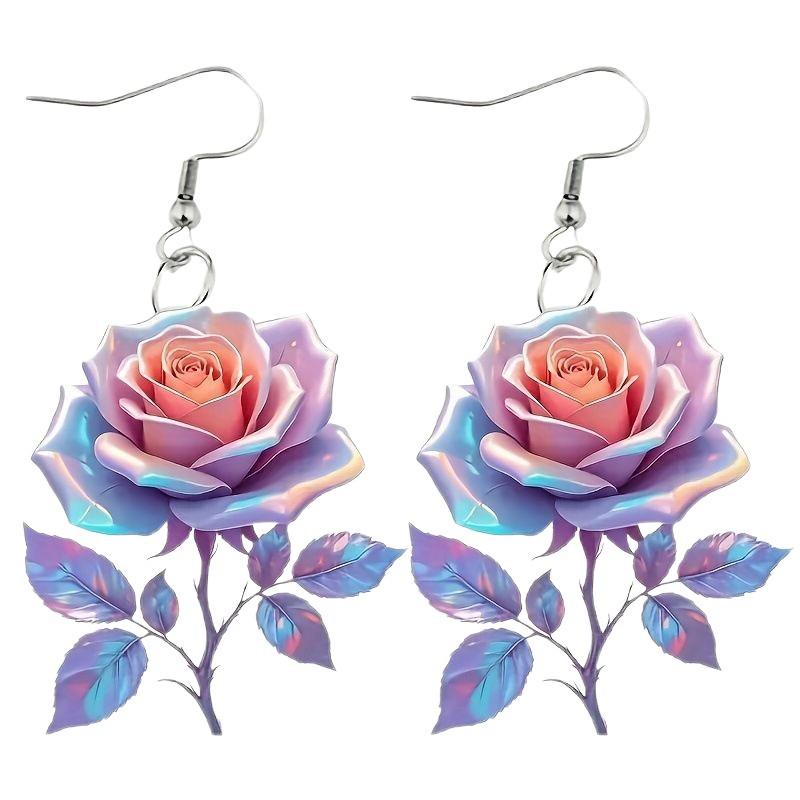 Cross-Border Acrylic Rose Earrings: Perfect for Christmas, Valentine's, Mother's Day & Holiday Gifts